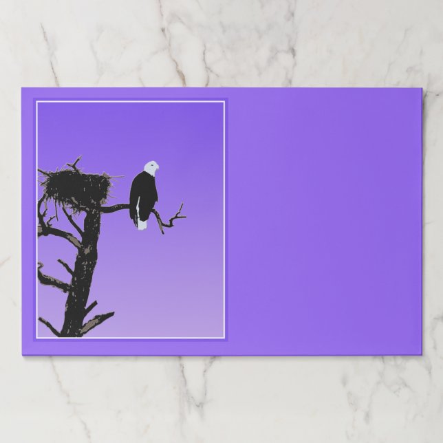 Bloc De Hojas Águila calva al atardecer - Original Arte de Vida  (Anverso)