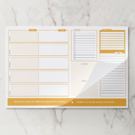 Bloc De Hojas Almohadilla de papel amarillo semanal para casa y 