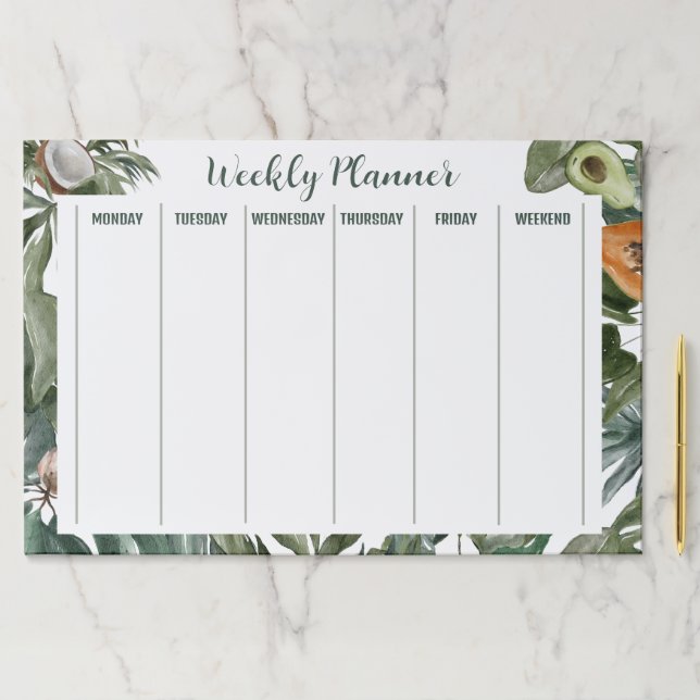 Bloc De Hojas Almohadilla de papel planner semanal de hojas trop (In situ)