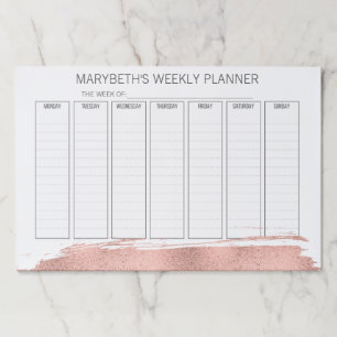 Bloc De Hojas almohadilla de papel planner semanal de pincel de