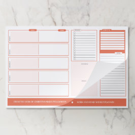 Bloc De Hojas Almohadilla de papel Siena quemada semanalmente en