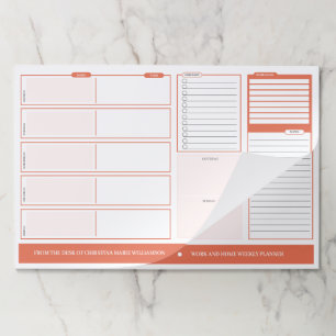 Bloc De Hojas Almohadilla de papel Siena quemada semanalmente en