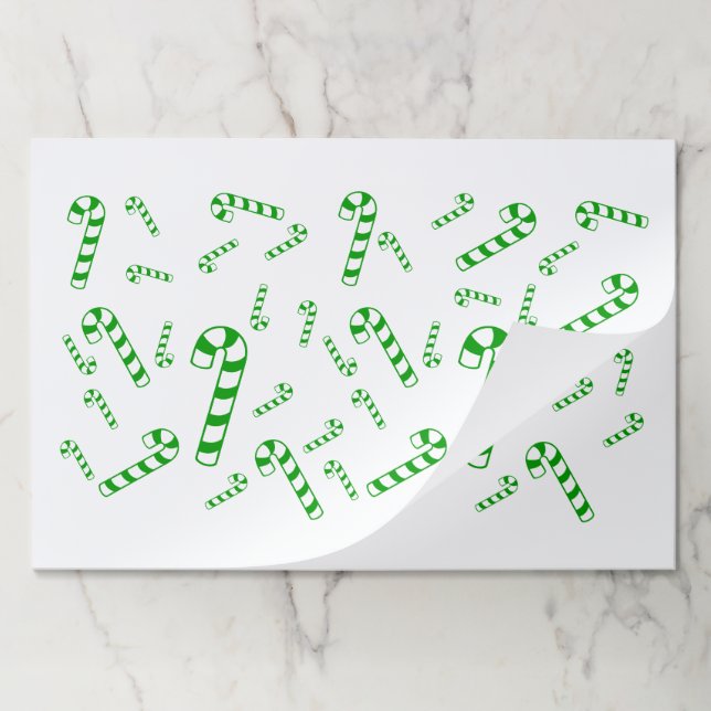 Bloc De Hojas Almohadilla de placemat - Candy canes verdes (Plegada)