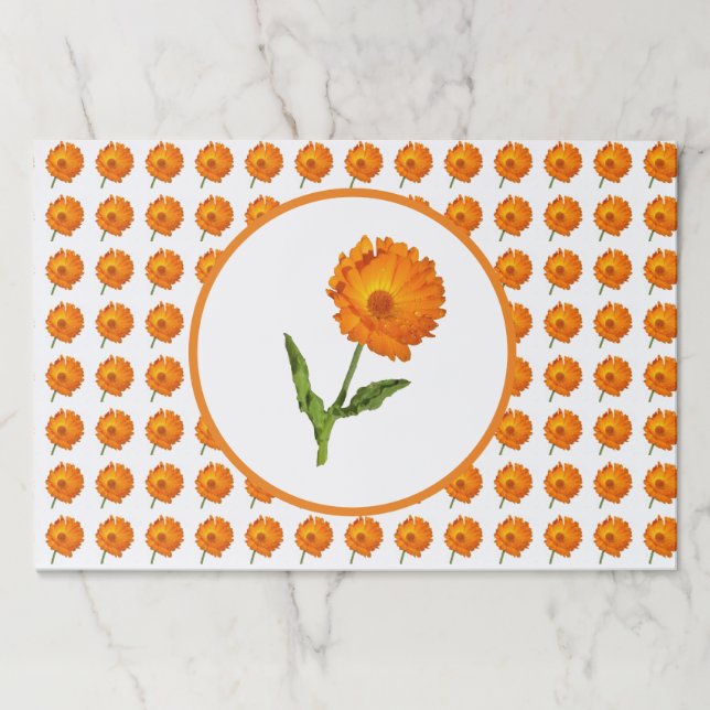 Bloc De Hojas Almohadilla de Placemat - Naranja Calendula (Anverso)