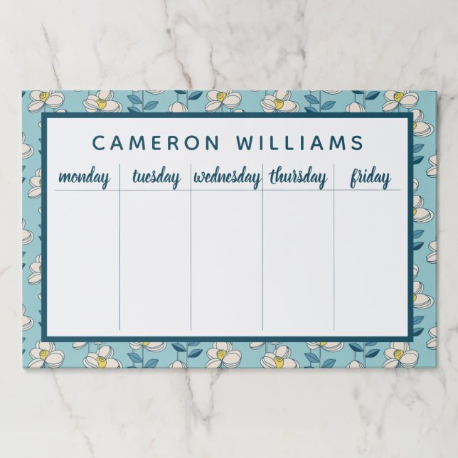 Bloc De Hojas Añada su hoja floral moderna de los mediados de (Anverso)