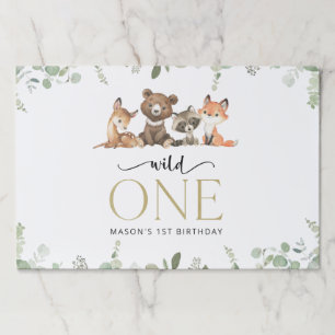 Bloc De Hojas Animales de Woodland, Bosque, Salvaje, Primer Cump