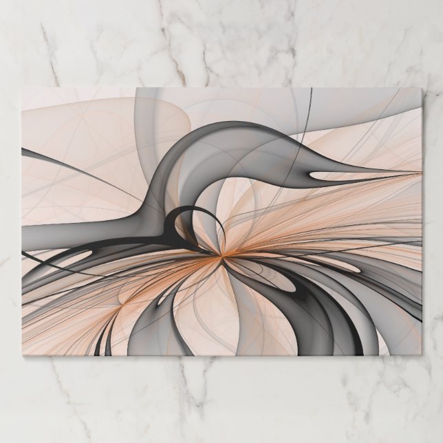 Bloc De Hojas Arte fractal moderno abstracto antracita gris sien (Anverso)