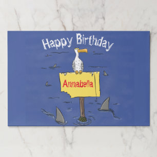 Bloc De Hojas Ave marina divertida rodeada por un personalizado