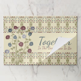 Bloc De Hojas Azules y rosados con placas de papel de Borgoña