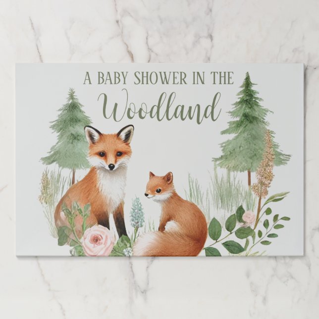 Bloc De Hojas Baby Shower de Woodland Animals (Anverso)