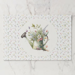 Bloc De Hojas Baby Shower Placemat - Rustic Floral Watering Can
