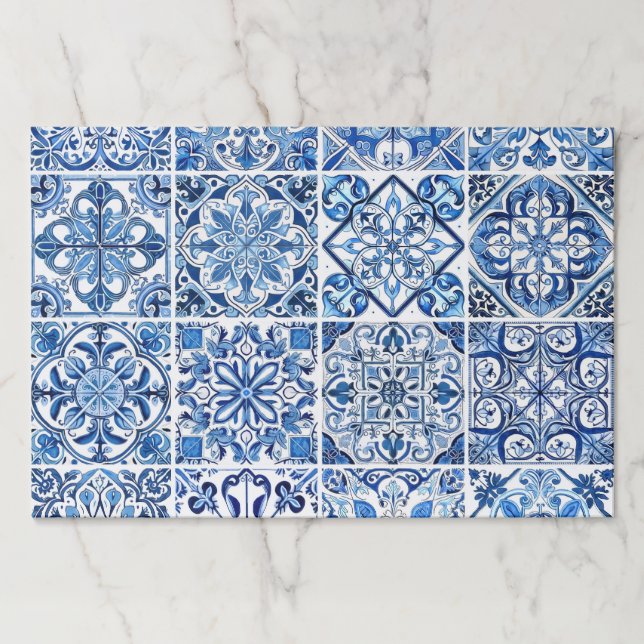 Bloc De Hojas Baldosas mediterráneas, portuguesas, azulejo, mall (Anverso)