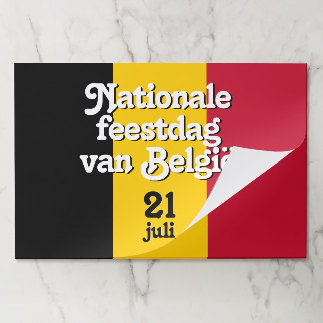Bloc De Hojas Bandera belga del Dutch Nationale feestdag van Bel (Plegada)