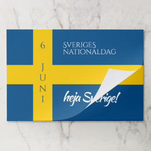 Bloc De Hojas Bandera del Día Nacional Sueco Sveriges Nationalda