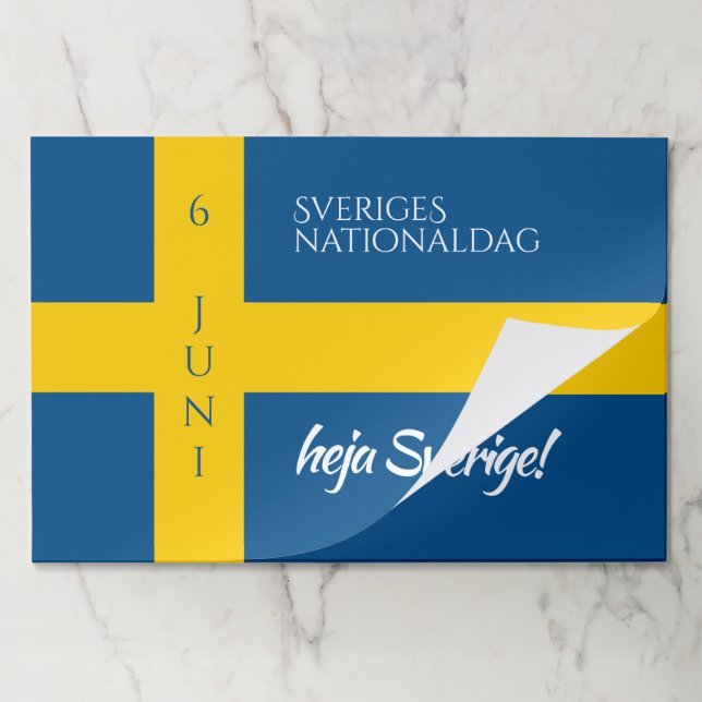Bloc De Hojas Bandera del Día Nacional Sueco Sveriges Nationalda (Plegada)