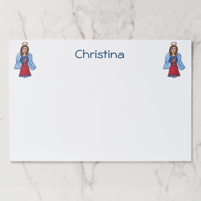 Bloc De Hojas Bandera estadounidense azul rojo de los ángeles de (Anverso)