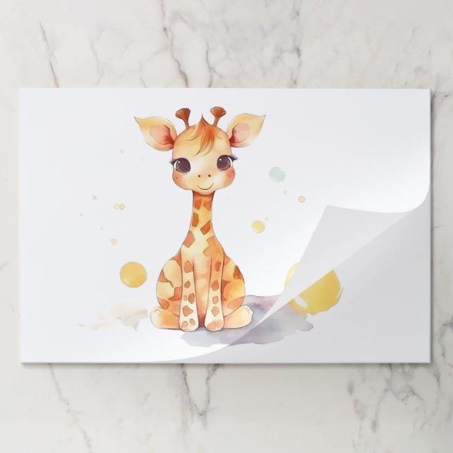Bloc De Hojas Bebé lindo Giraffe Grandes Placemáticas despedazad (Plegada)