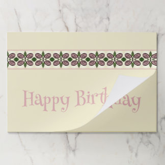 Bloc De Hojas Beige Crema Con Patrón Floral Rosa