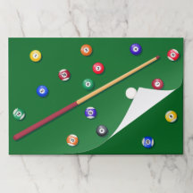 Billiards Birday Party Pool Cue Paper Placemats
