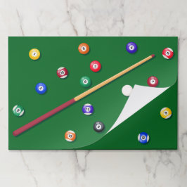 Bloc De Hojas Billiards Birday Party Pool Cue Paper Placemats