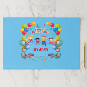 Bloc De Hojas Birday Blue Theme Gran Almohadilla de papel para e
