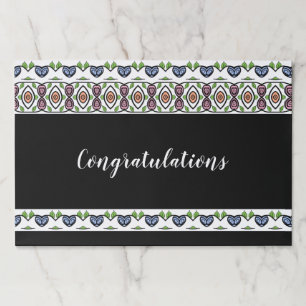 Bloc De Hojas Blanco y negro con plástico azul y verde