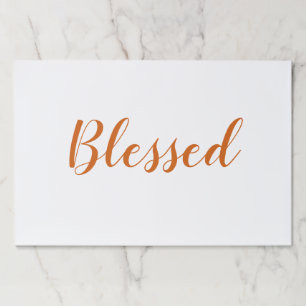 Bloc De Hojas Blessed naranja script thanksinterding placemats