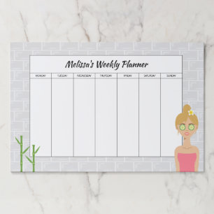 Bloc De Hojas Blonde Spa Chica Ilustracion Personalizado semanal