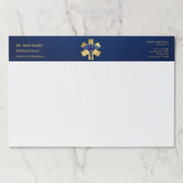 Bloc De Hojas Blue Medical 3D Caduceus Gold Cross