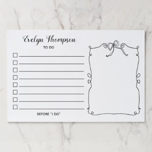 Bloc De Hojas Boda de lista de novias por hacer