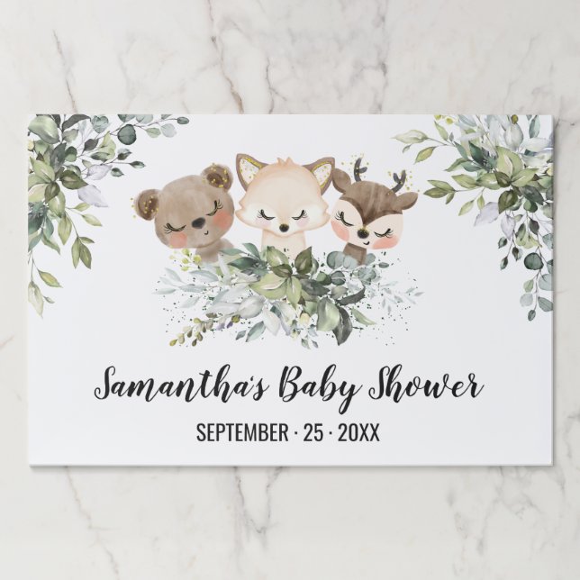 Bloc De Hojas Bosques Animales Ducha Papel de secado de lágrimas (Anverso)