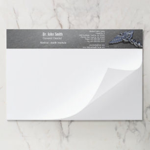 Bloc De Hojas Caduceo médico profesional del cromo - cojín de