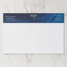 Bloc De Hojas Caduceus cromado oscuro Holográfico 3D Medicina