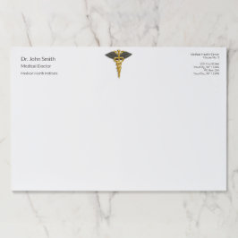 Bloc De Hojas Caducto de oro Alas negras elegantemente médico