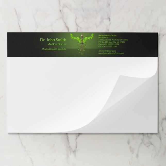 Bloc De Hojas Caducto médico alternativo holístico hojas verdes (Plegada)