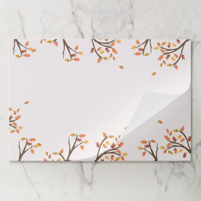 Bloc De Hojas Cae la rama de otoño de bonito (Plegada)
