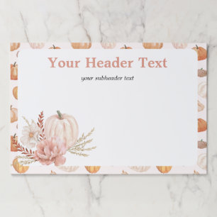 Bloc De Hojas Calabaza Otoño Caída Papel Floral Placemats