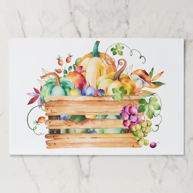 Bloc De Hojas Calabazas de Acción de Gracias y Placemats de frut (Anverso)