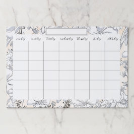 Bloc De Hojas Calendario de despedida mensual del prado floral e