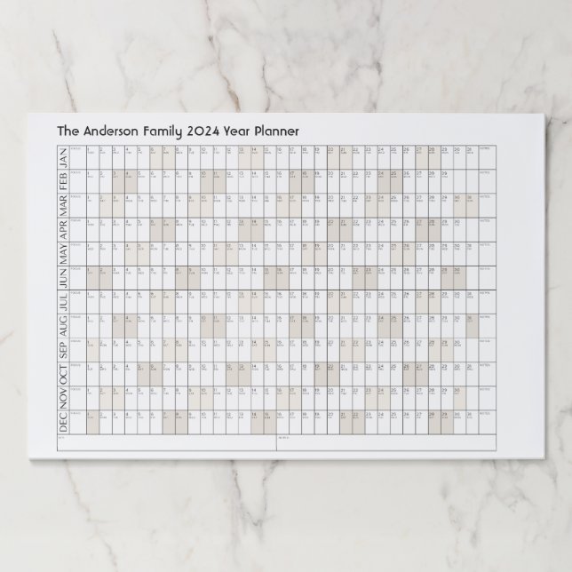 Bloc De Hojas Calendario de la oficina de nombre familiar del pl (Anverso)