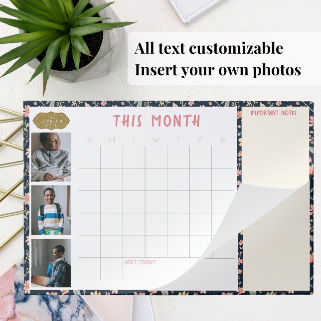 Bloc De Hojas Calendario de pared de escritorio de fotos familia (Customizable undated desk calendar with your own photos! Change the text, too.)