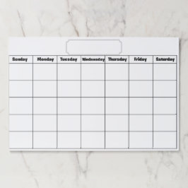 Bloc De Hojas Calendario mensual en blanco