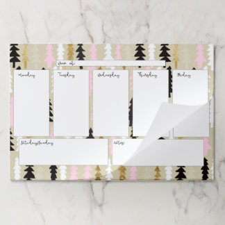 Bloc De Hojas Calendario semanal de árbol de moda Almohadilla gr