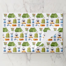 Camping Camp Tent Birday Party Paper Placemats