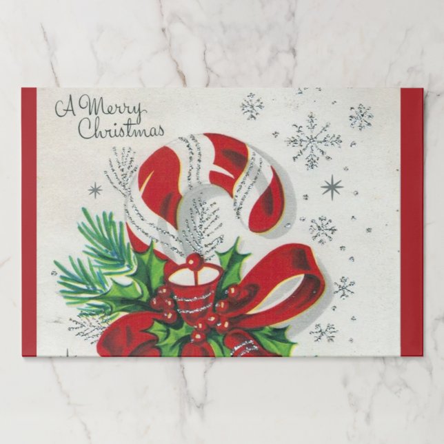 Bloc De Hojas Caña de caramelo de Navidad retro festivo (Anverso)