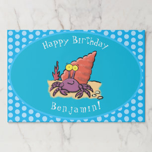 Bloc De Hojas Cangrejo ermitaño gracioso personalizado morado