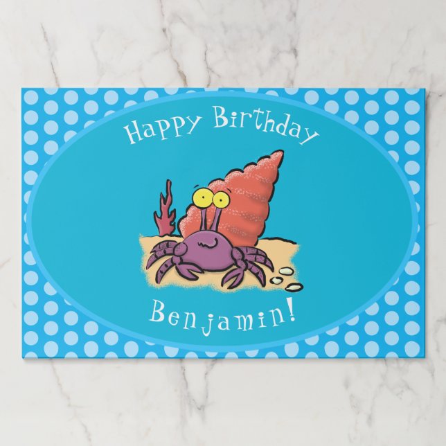 Bloc De Hojas Cangrejo ermitaño gracioso personalizado morado (Anverso)