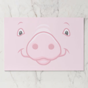 Bloc De Hojas Cara rosada feliz linda del cerdo