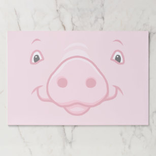 Bloc De Hojas Cara rosada feliz linda del cerdo