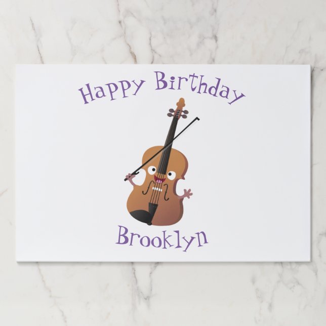 Bloc De Hojas Caricatura musical divertida en violín (Anverso)